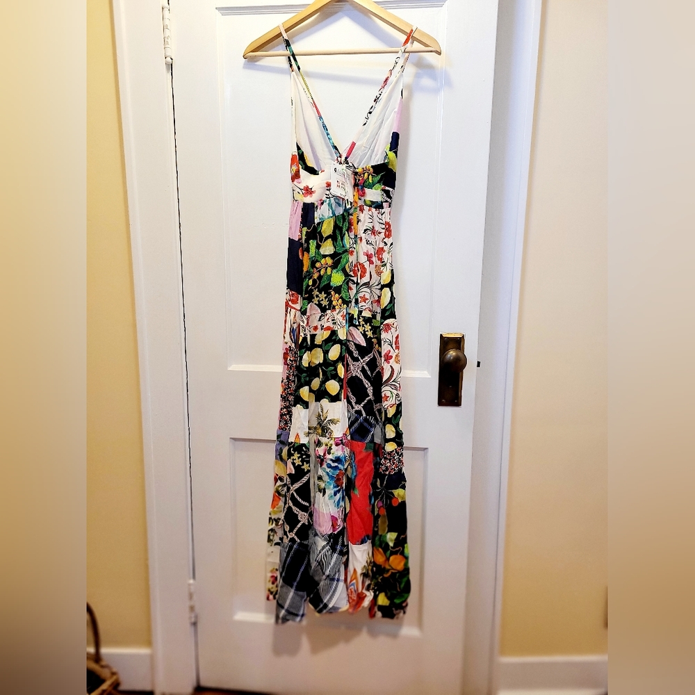 NWT-❤️-Desigual-Strappy Beach-Patch Work Wrap Maxi Dress-Size XS - Picture 16 of 16